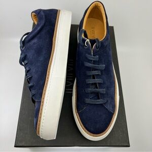 II VIII VIII Blue Leather Suede Lace Up Low Top Luxury Made in Portugal Sneakers